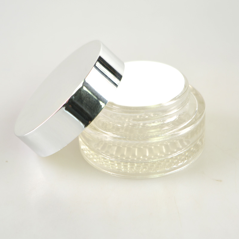 luxury glass bottle jar clear bottels for cream jar clear transparent nice cosmetic containers wholesale 30g 50g 60g 100g 120g