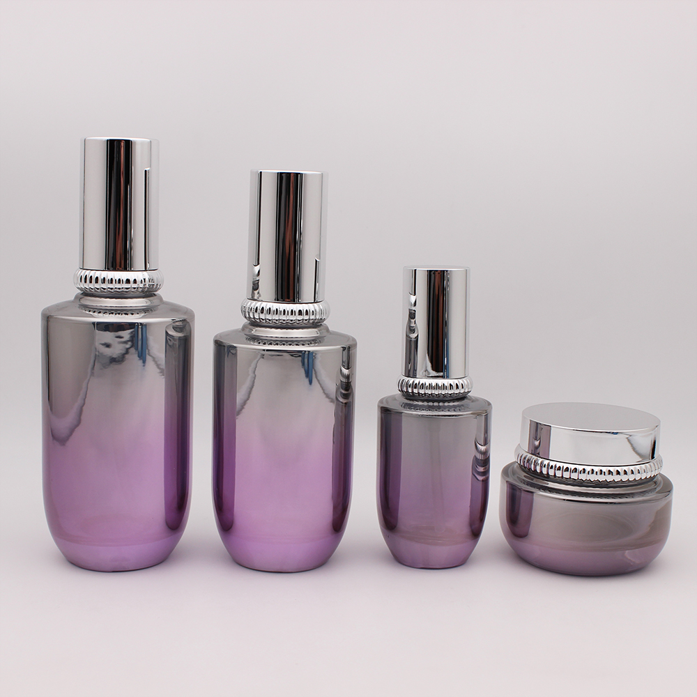 luxury glass cosmetic bottles and jars for cosmetic packaging