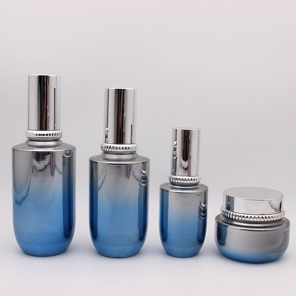luxury glass cosmetic bottles and jars for cosmetic packaging