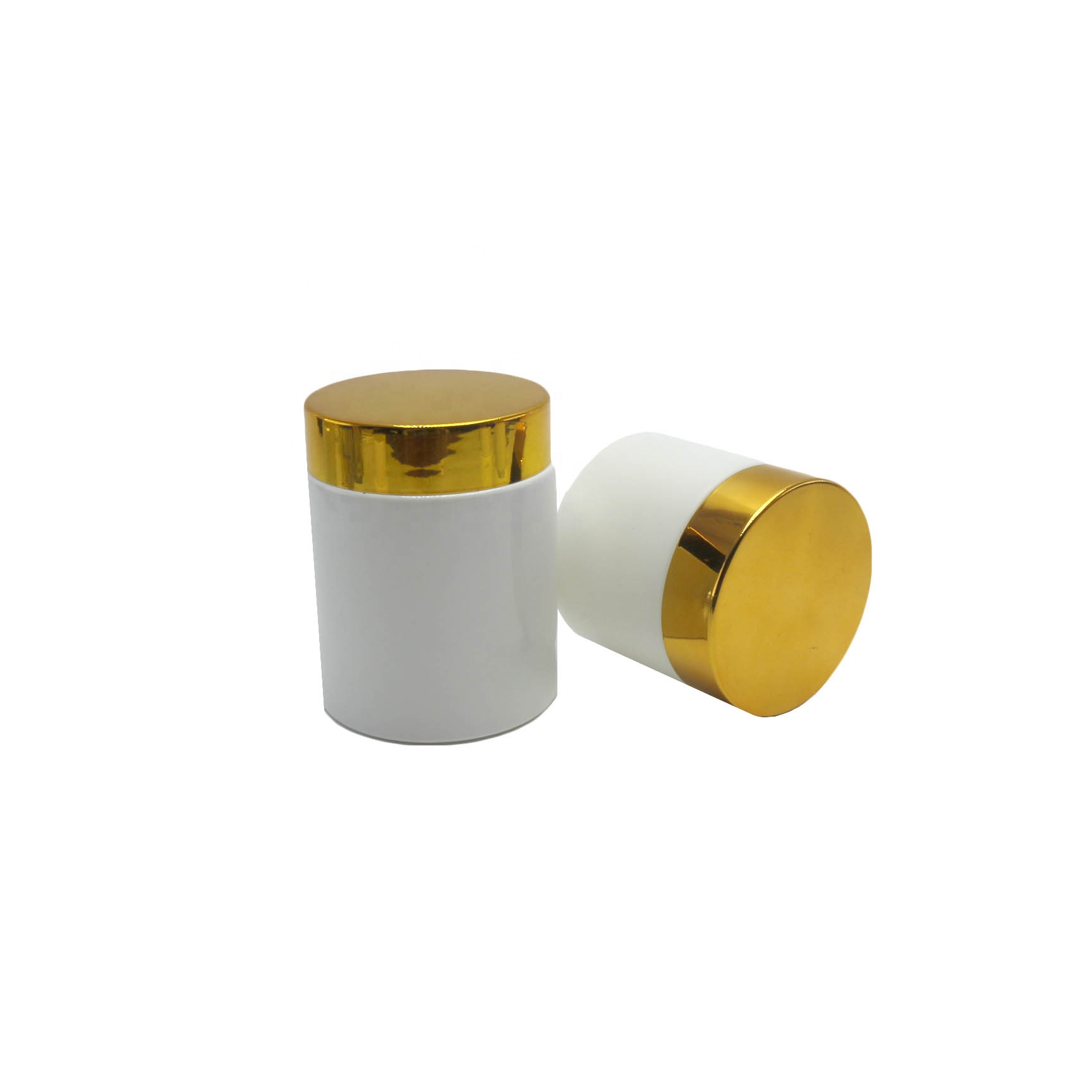 luxury glass cosmetic containers 5g 10g 15g 20g 30g 50g 60g 100g cream glass jar with gold lid GJ-CC32