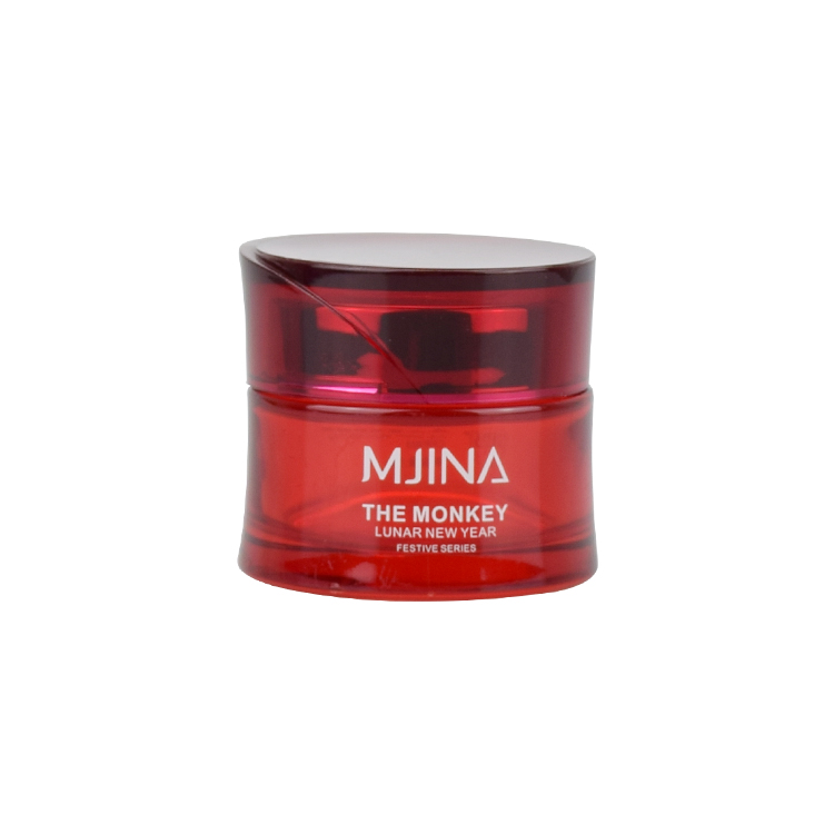 luxury glass cosmetic packaging empty red colored glass jar round cosmetic cream jar for sale