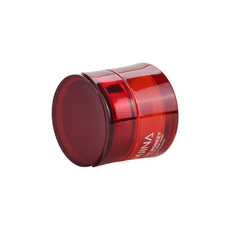 luxury glass cosmetic packaging empty red colored glass jar round cosmetic cream jar for sale
