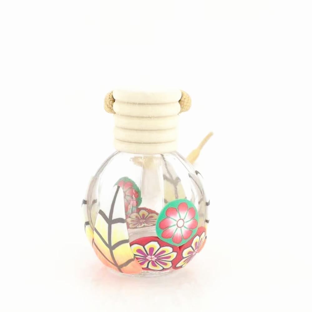 luxury glass cosmetic packaging pink color cosmetic packaging hanging car refullable perfume bottle 15ml