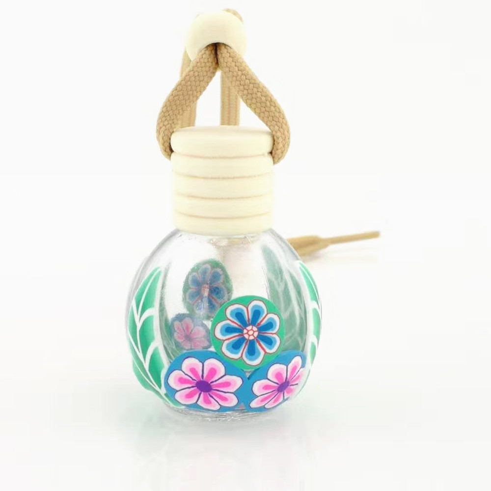 luxury glass cosmetic packaging pink color cosmetic packaging hanging car refullable perfume bottle 15ml
