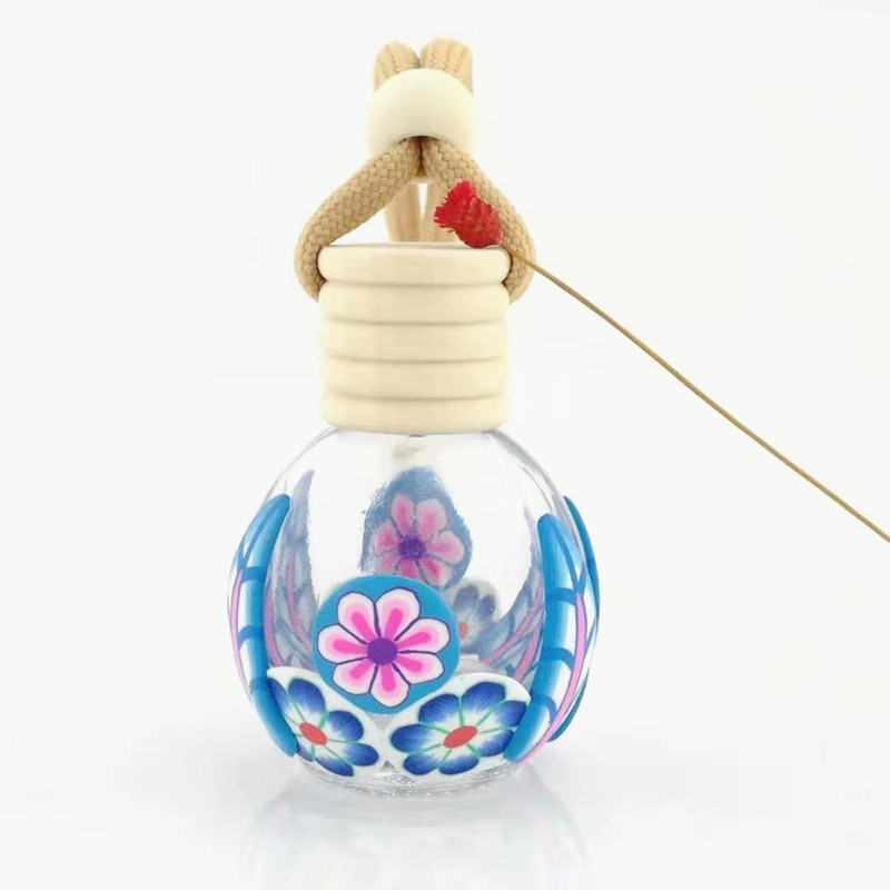 luxury glass cosmetic packaging pink color cosmetic packaging hanging car refullable perfume bottle 15ml