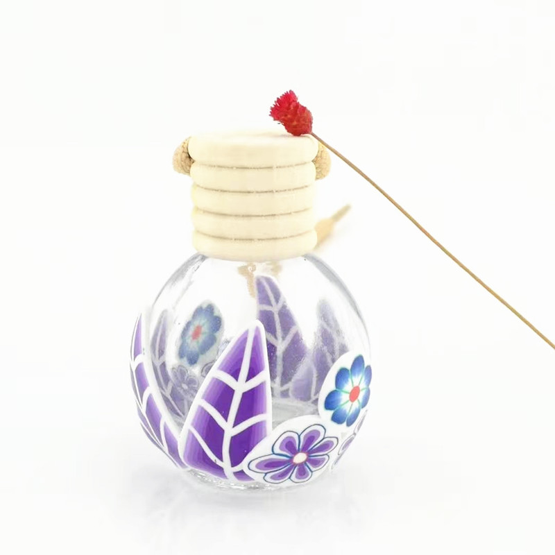 luxury glass cosmetic packaging pink color cosmetic packaging hanging car refullable perfume bottle 15ml