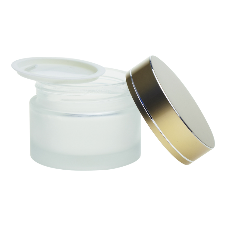 luxury glass cream jar 30 g 30 ml gold lid cosmetic jar
