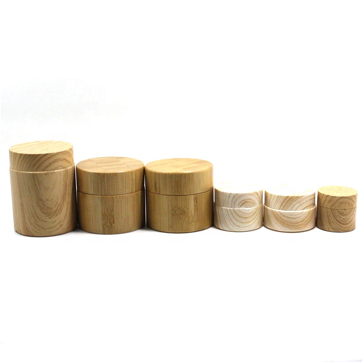 luxury glass cream jar 50g body butter bamboo cosmetic frosted glass jar with bamboo lid