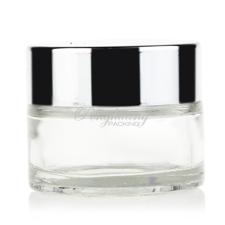 luxury glass jar 15ml cosmetic packaging jar 0.5oz cream jar 15g with cap