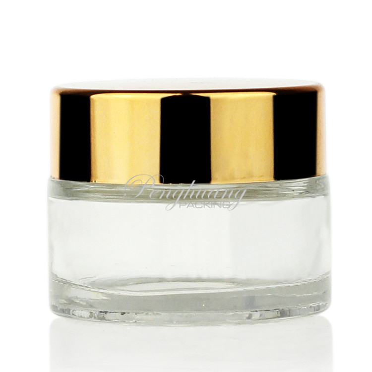 luxury glass jar 15ml cosmetic packaging jar 0.5oz cream jar 15g with cap