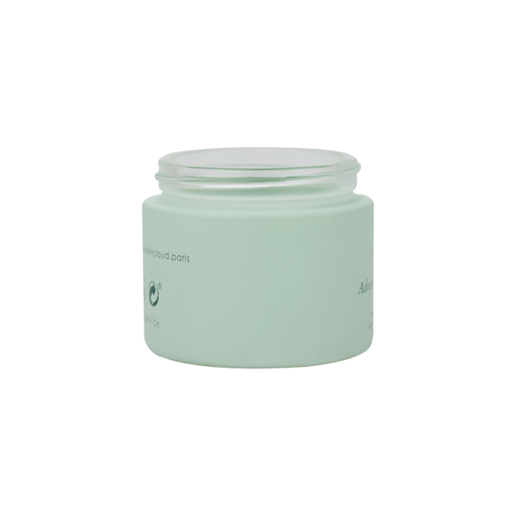 luxury gold lid 50ml glass jars 5g 10g 20g 30g 50g 100g 200g silk screen printing matte green glass cream jar