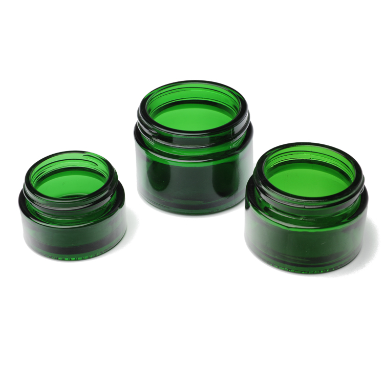 luxury high quality wholesale 5g 10g 20g 30g 50g 100g clear glass jar cream face care green printed empty cosmetics cream jar