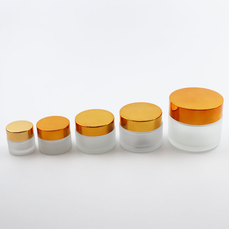 luxury jars for cosmetics cream  cosmetic containers 5g 10g 15g 30g 50g 60g 100g glass jar with gold metal cap