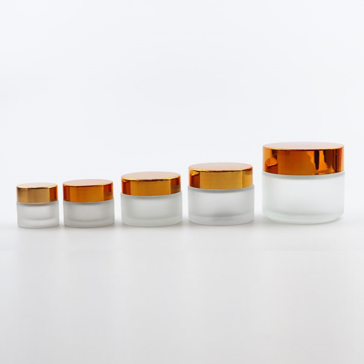 luxury jars for cosmetics cream cosmetic containers 5g 10g 15g 30g 50g 60g 100g glass jar with gold metal cap