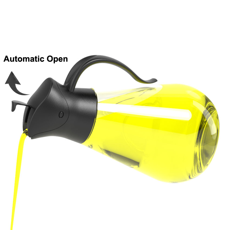 luxury kitchen empty 550ml automatic open cooking marasca square glass essential   fancy olive essential oil dropper bottle