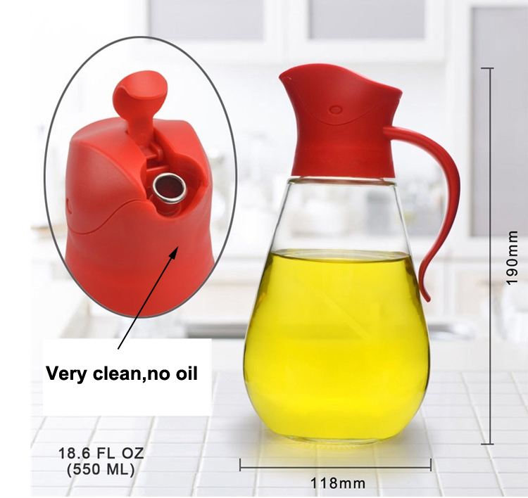 luxury kitchen empty 550ml automatic open cooking marasca square glass essential fancy olive essential oil dropper bottle