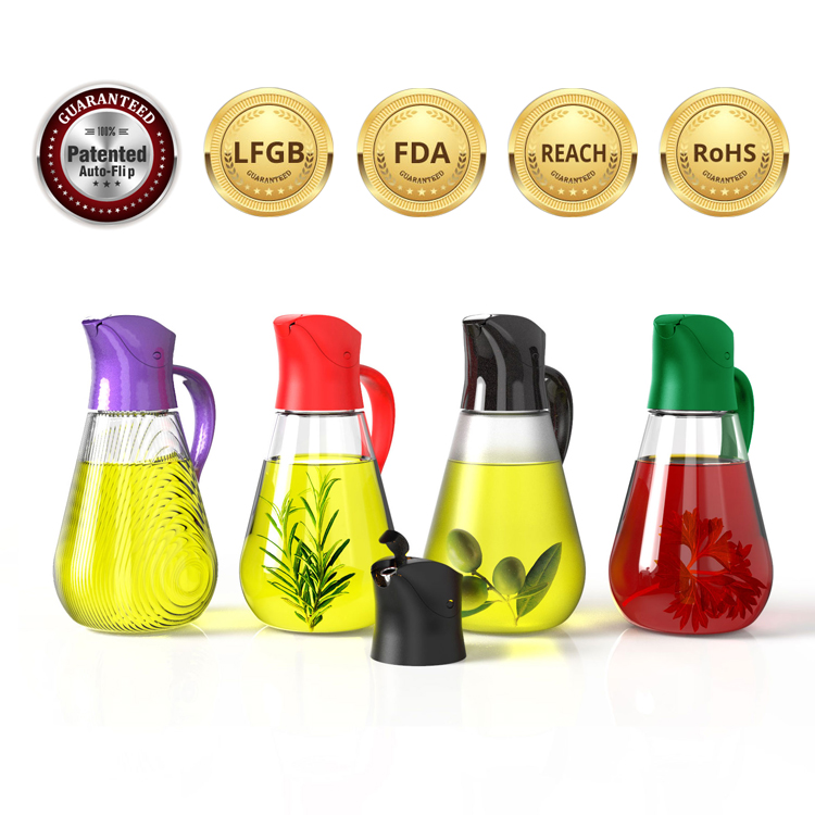 luxury kitchen empty 550ml automatic open cooking marasca square glass essential fancy olive essential oil dropper bottle