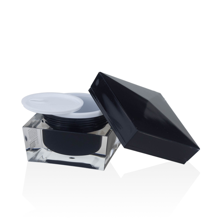 luxury matte cosmetic jar 15g 30g black glass cosmetic jar 50g for facial cream