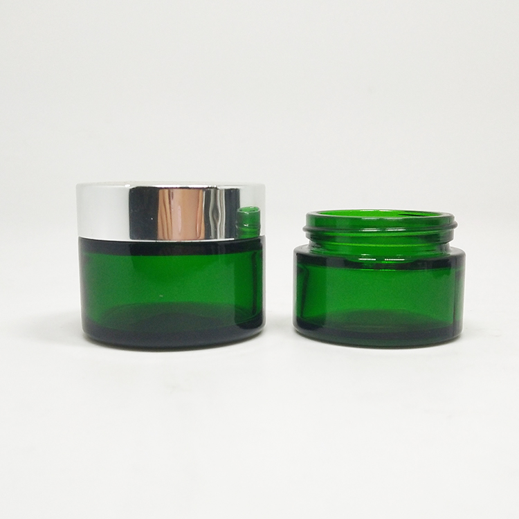 luxury matte silver lid 50ml glass jars 5g 10g 20g 30g 50g 100g 200g custom printing gradient matte grey glass cream jar