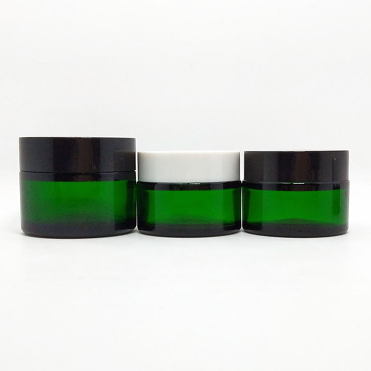 luxury matte silver lid 50ml glass jars 5g 10g 20g 30g 50g 100g 200g frosted gradient blue green straight sided glass cream jar