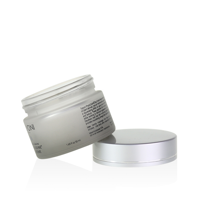 luxury matte silver lid 50ml glass jars 5g 10g 20g 30g 50g 100g 200g gradient matte grey wide mouth glass cream jar