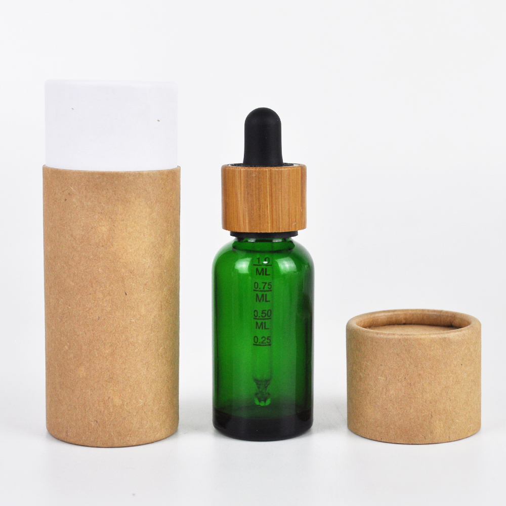 luxury packaging 1oz 30ml clear green eliquid glass dropper bottle with box