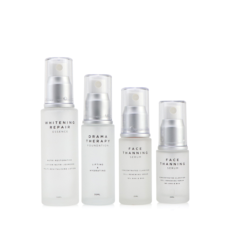 luxury packaging color empty cosmetic sets 120ml 100ml 30ml 50g 30g spray glass bottle with pump and jars