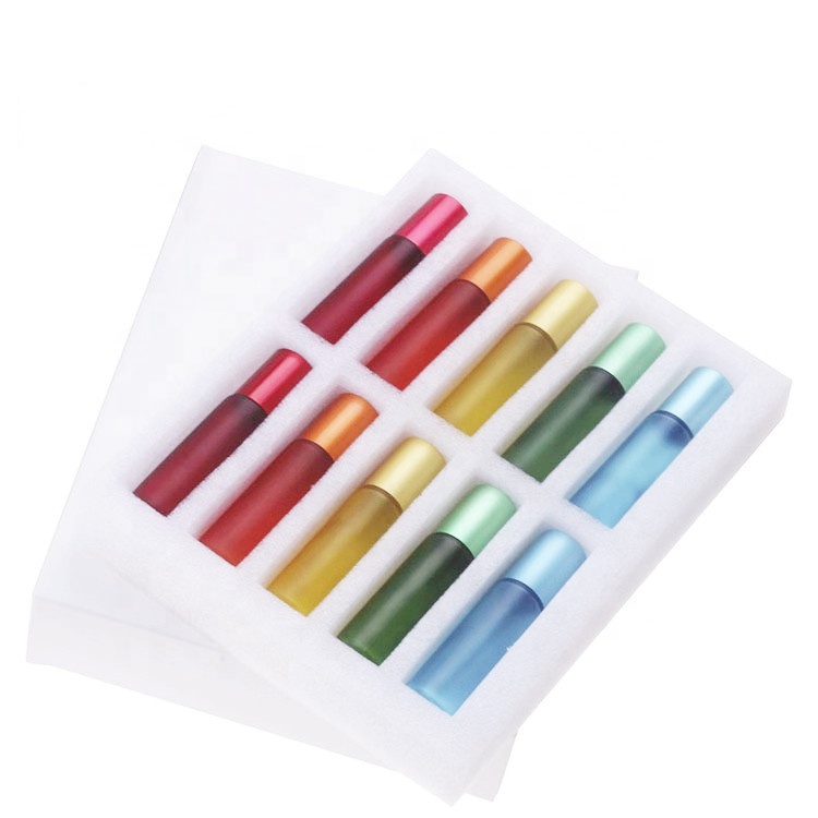 luxury packaging empty 10ml gemstone roller balls perfume bottle with bamboo cap