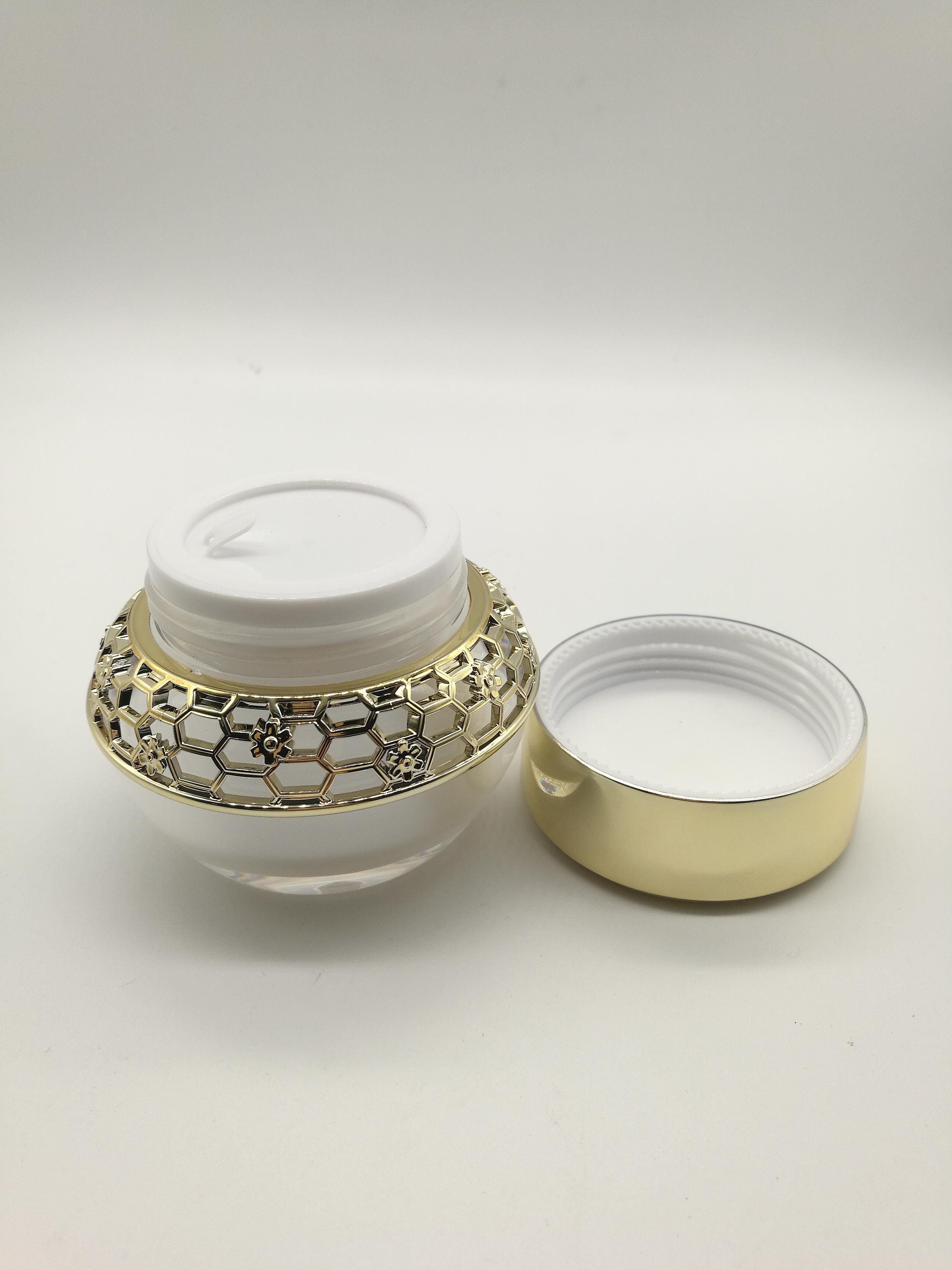 luxury peal white acrylic jar 15g/30g/50g/30ml/50ml/80ml/100ml 120ml cream jar container lotion bottle cosmetic jar