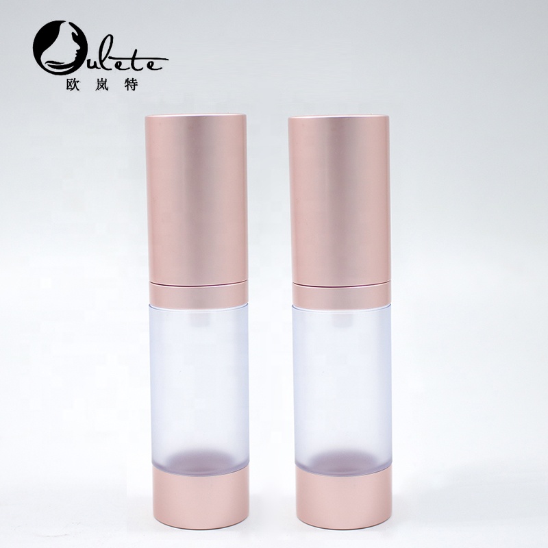 luxury rose gold PETG fine mist spray bottle plastic cosmetic airless bottle