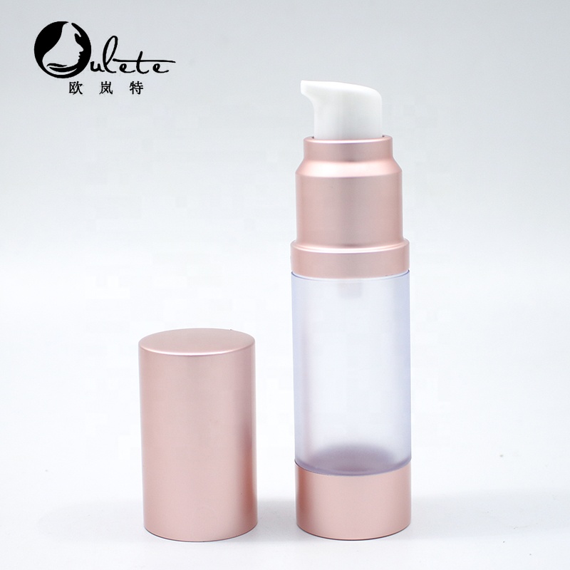 luxury rose gold PETG fine mist spray bottle plastic cosmetic airless bottle