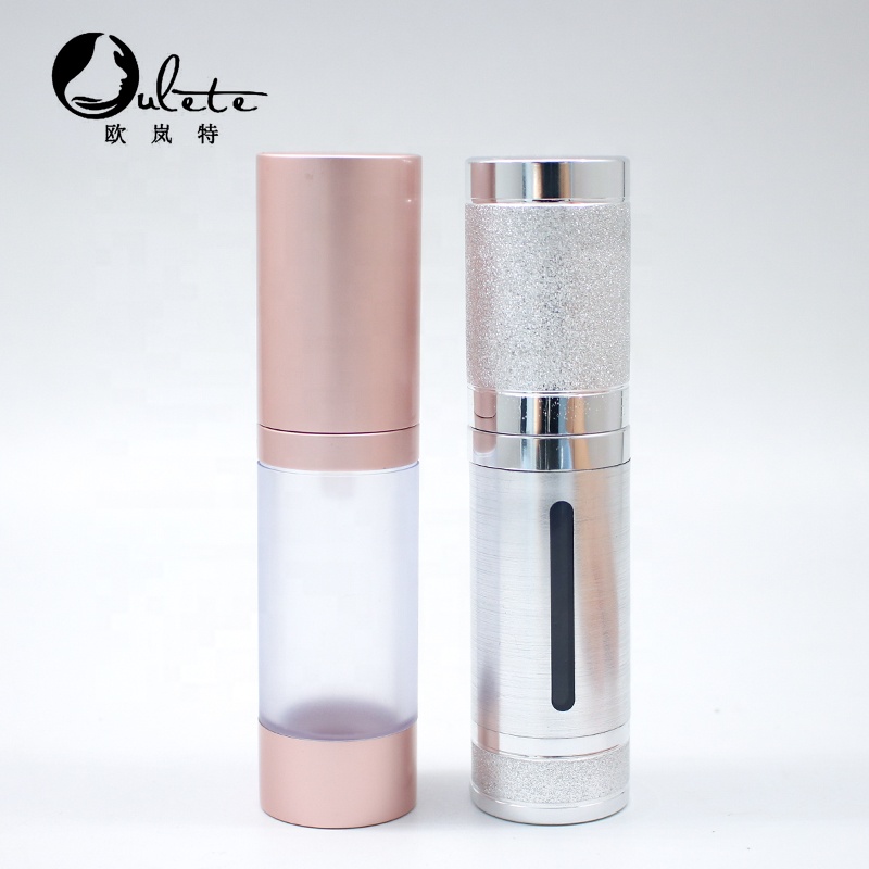 luxury rose gold PETG fine mist spray bottle plastic cosmetic airless bottle