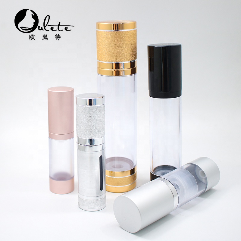 luxury rose gold PETG fine mist spray bottle plastic cosmetic airless bottle