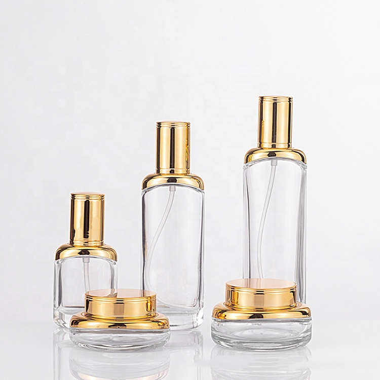 luxury rose gold crystal cosmetic packages glass skincare containers radian bottle and jar