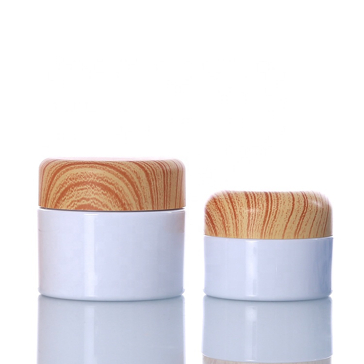 luxury round shape bamboo cosmetic jar  bamboo plastic bottle for cream with bamboo jar lid