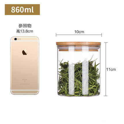 luxury round shape small 1oz 3oz 4oz tin groceries storage clear glass jar with bamboo lid