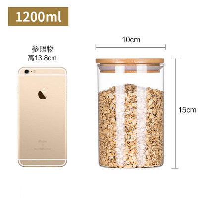 luxury round shape small 1oz 3oz 4oz tin groceries storage clear glass jar with bamboo lid
