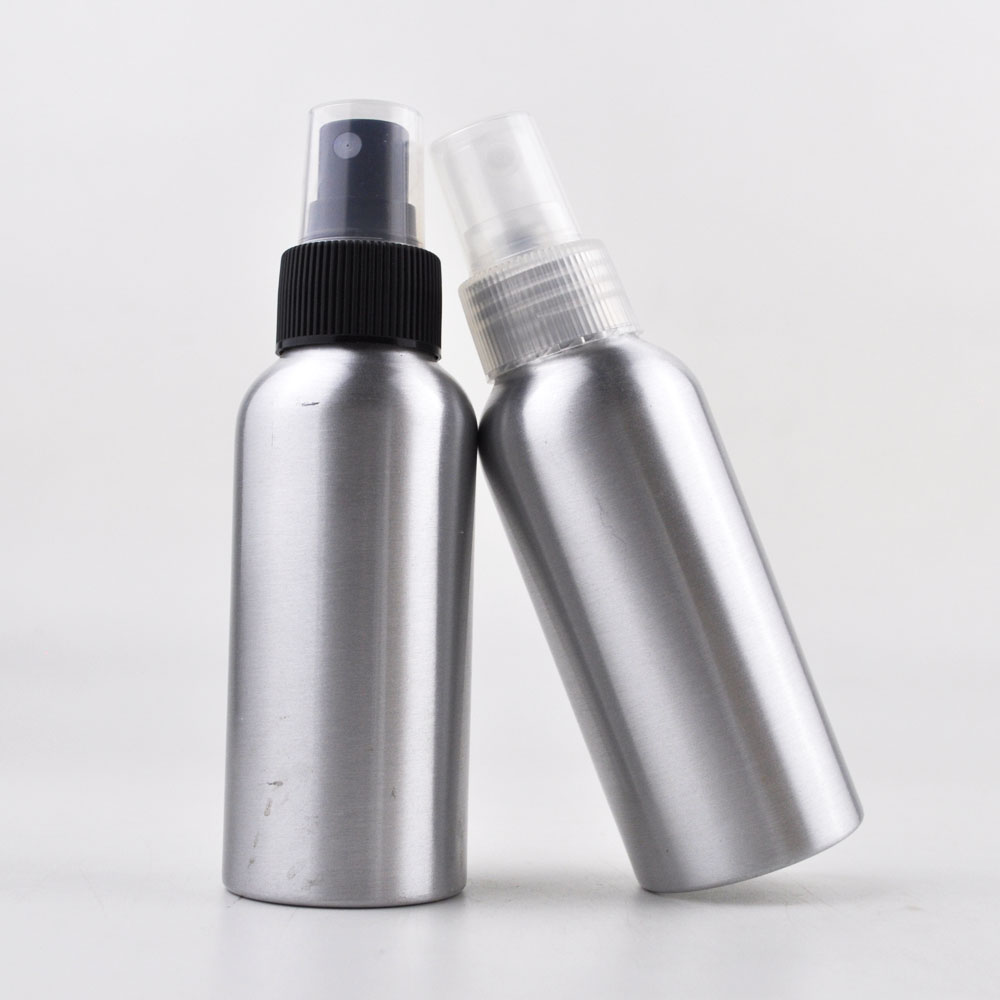 luxury shampoo lotion black pump cap aluminium bottle 100ml