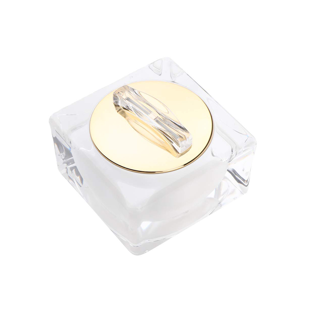 luxury skin care cream and lotion container white square double  wall acrylic cosmetic jar with pp inner