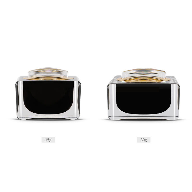 luxury skin care cream and lotion container white square double wall acrylic cosmetic jar with pp inner