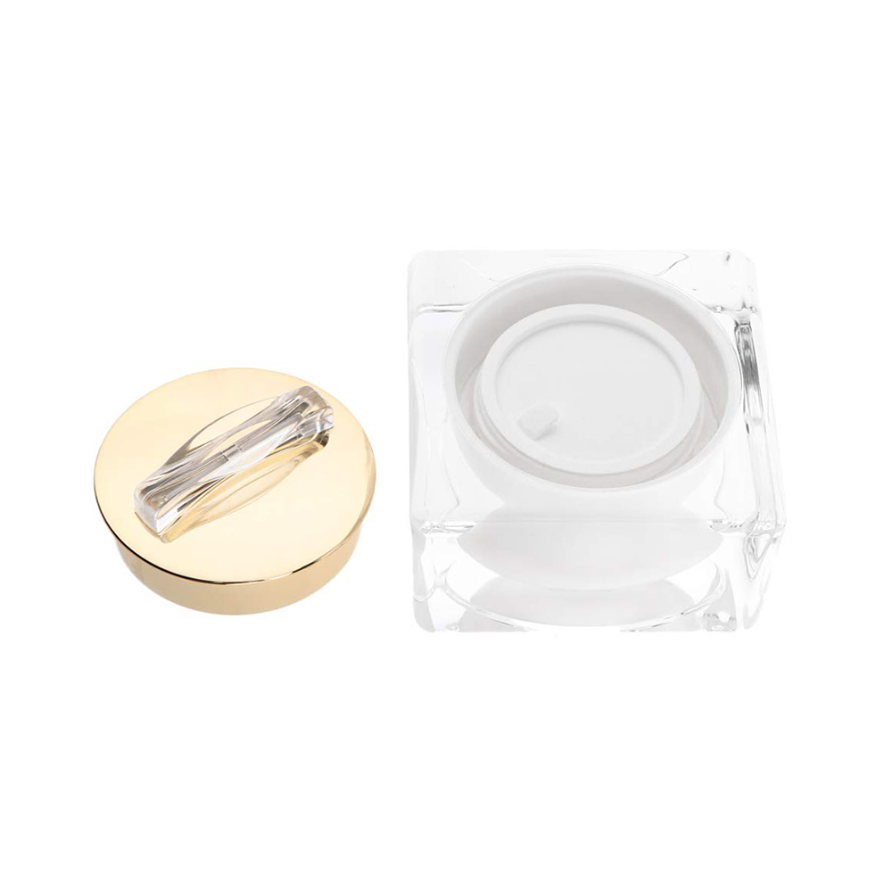 luxury skin care cream and lotion container white square double wall acrylic cosmetic jar with pp inner