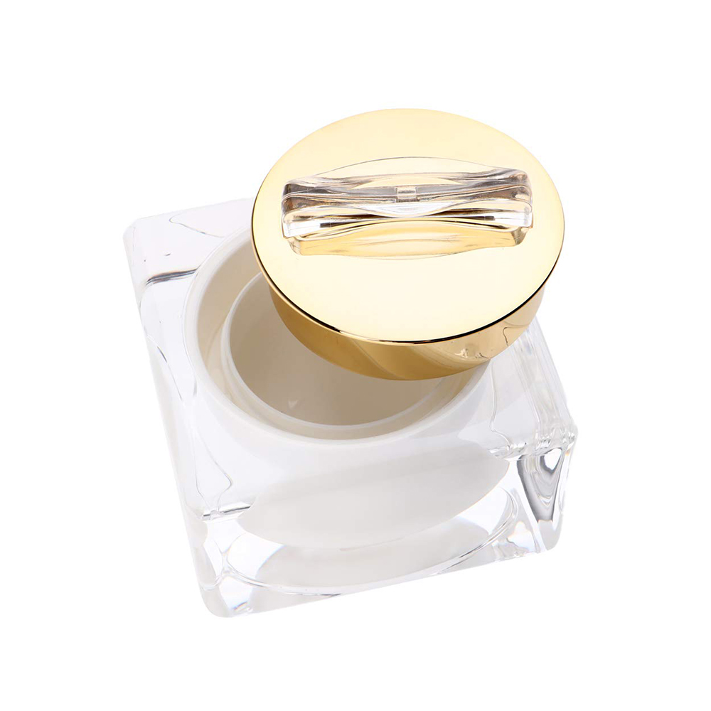 luxury skin care cream and lotion container white square double wall acrylic cosmetic jar with pp inner