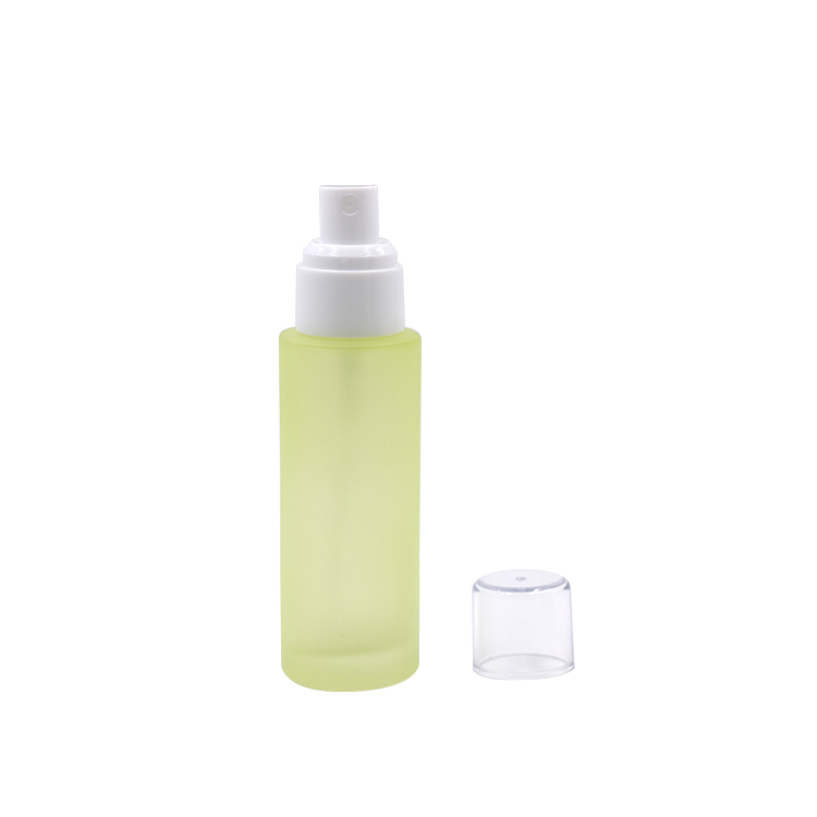 luxury skincare glass serum bottles set 15ml 30ml 50ml 100ml frosted green essential oil pump bottles