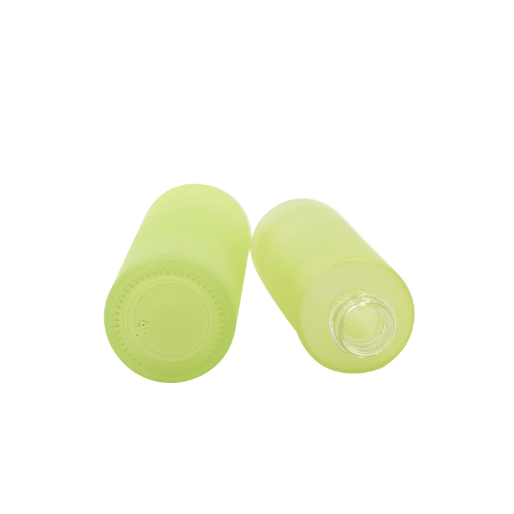 luxury skincare glass serum bottles set 15ml 30ml 50ml 100ml frosted green essential oil pump bottles