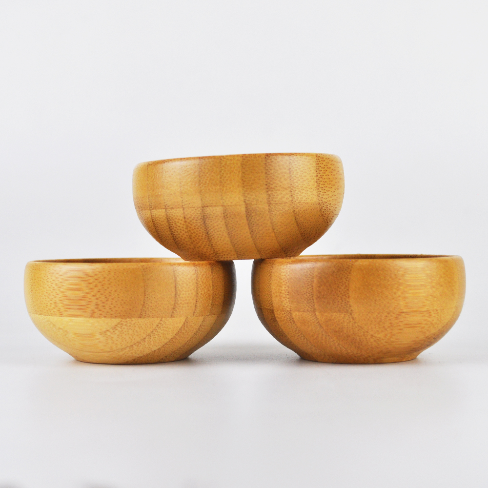 luxury small bamboo cosmetic containers packaging mask bowl with small spoon