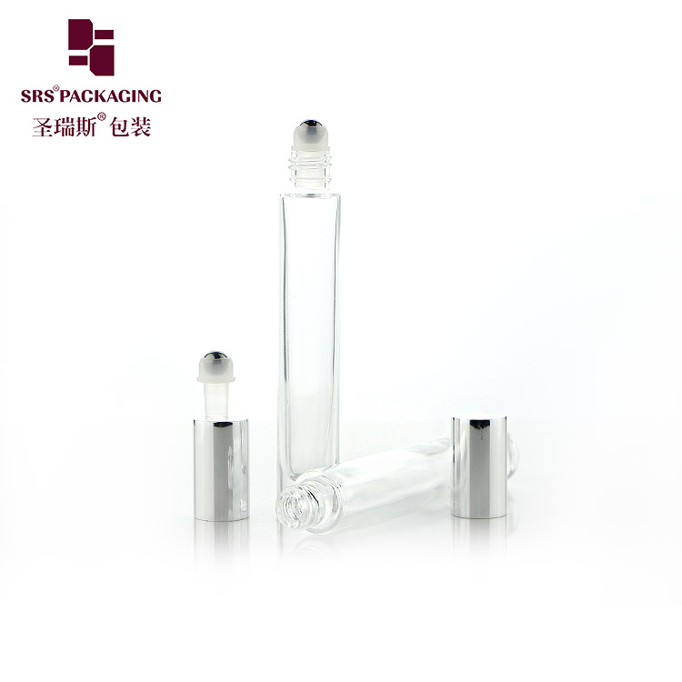 luxury transparent thick wall 10 ml roll on perfume bottle glass