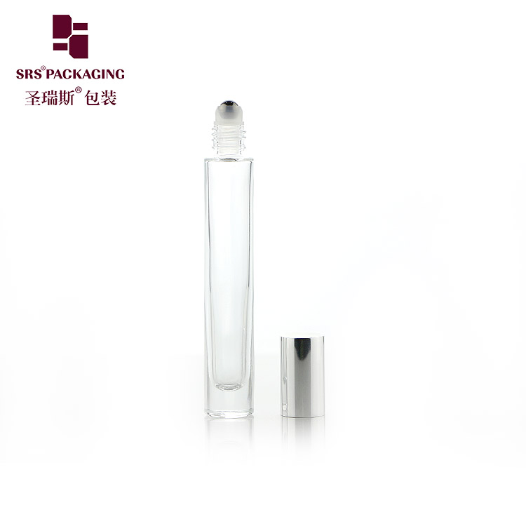 luxury transparent thick wall 10 ml roll on perfume bottle glass