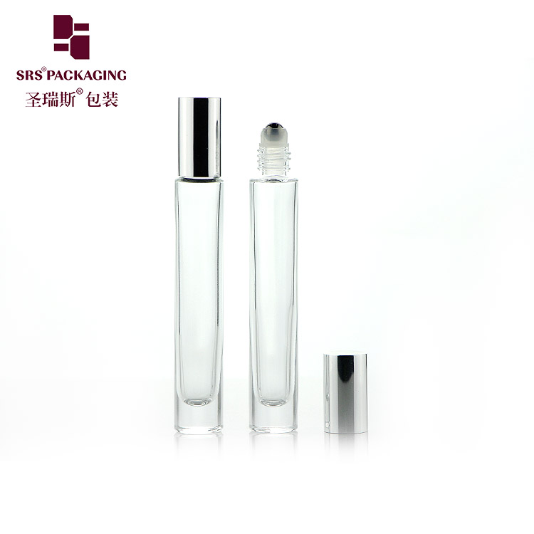 luxury transparent thick wall 10 ml roll on perfume bottle glass