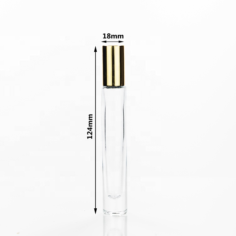 luxury transparent thick wall 10 ml roll on perfume bottle glass