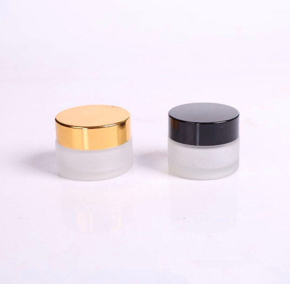 luxury unique 5ml 10ml 20ml 30ml 50ml 100ml Customized Cosmetic Packaging Glass Amber Cream Jar with plastic black aluminum cap